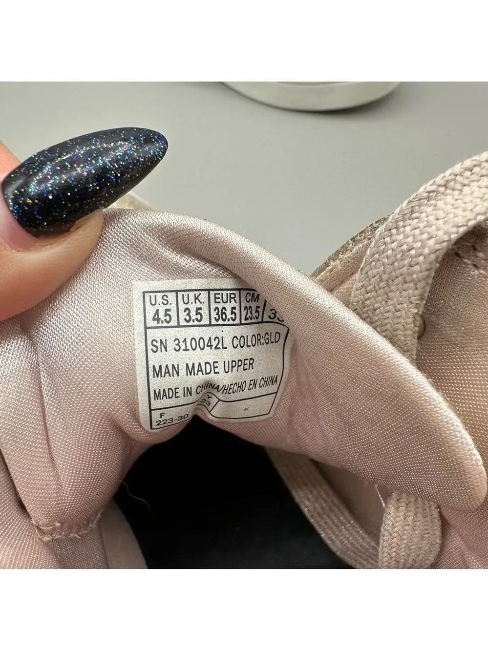 Skechers Girl 4.5 Hi Lite Stellar Shine Sneakers Pink Rose Gold Glitter